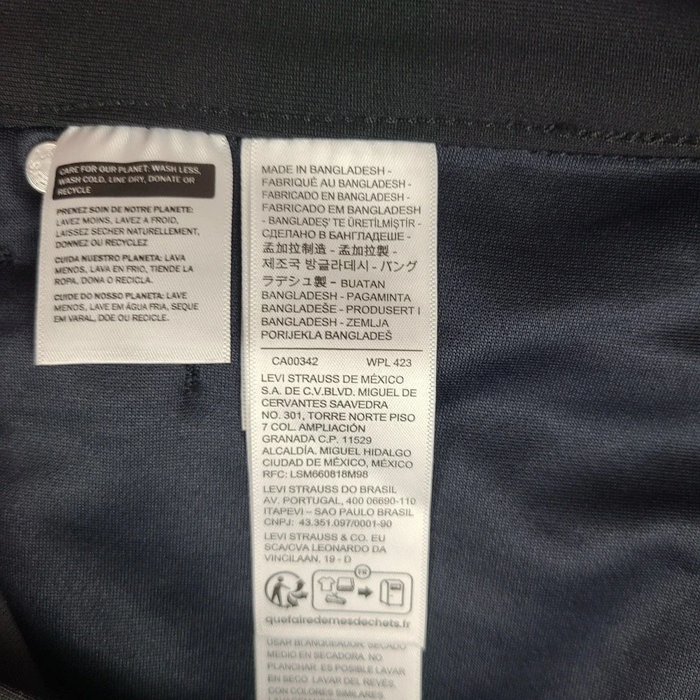 Levi's 511 Pants Mens 38x32 Black‎ Engineered For Movement Performance Tech Golf